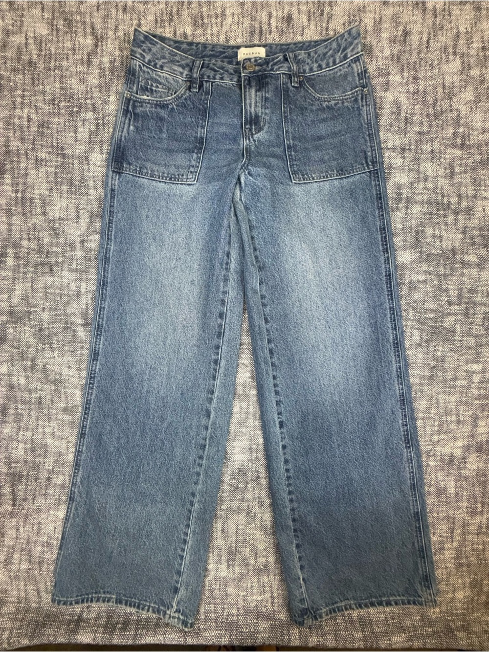NWOT PacSun Casey Low rise medium blue Wash Baggy Jeans 26 wide leg slouchy